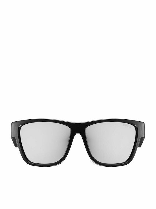 Uvex Sportstyle 508 Negru Mat Pătrate Ochelari De Soare Pentru Copii Cu Lentilă Oglindă Neagră