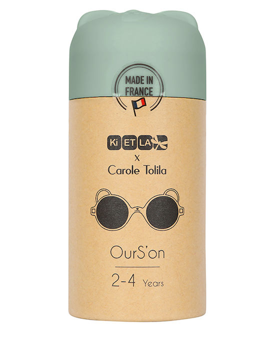 KiETLA Ourson Unbreakable Kids Sunglasses with Mirror Lens Almond Green for 2-4 Years
