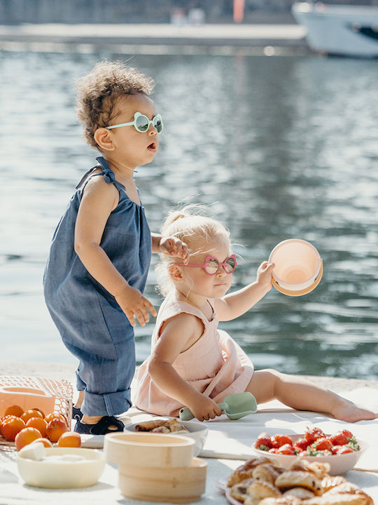 KiETLA Ourson Unbreakable Kids Sunglasses with Mirror Lens Almond Green for 2-4 Years