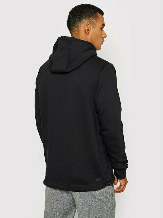 4F Men's Sweatshirt with Hood and Pockets Black