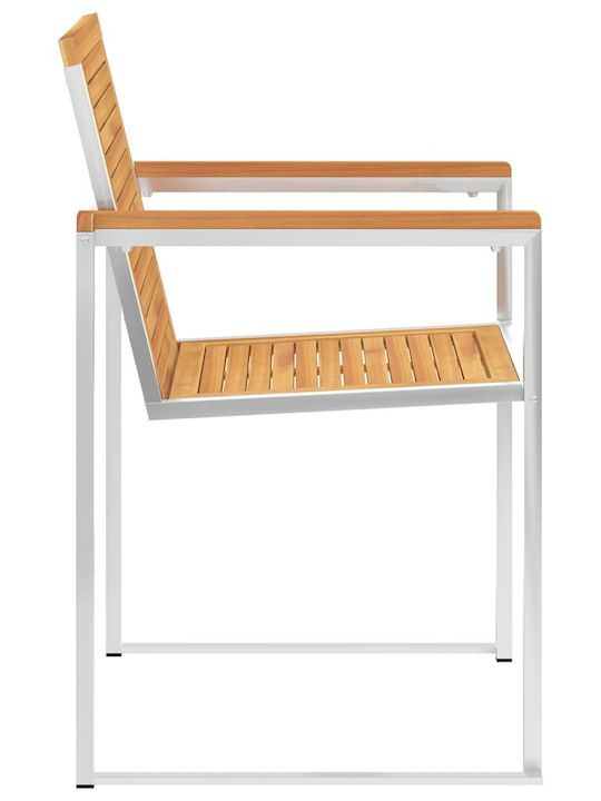 Scaun de exterior Lemn cu pernă Teak / Ανθρακί 4buc 60x56x85cm