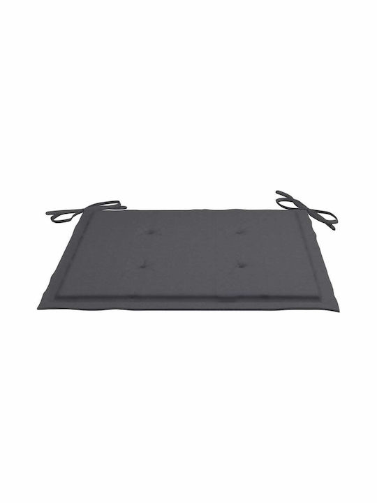 Scaun de exterior Lemn cu pernă Teak / Ανθρακί 4buc 60x56x85cm