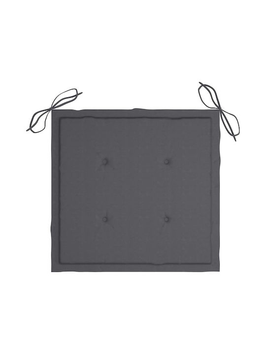 Scaun de exterior Lemn cu pernă Teak / Ανθρακί 4buc 60x56x85cm