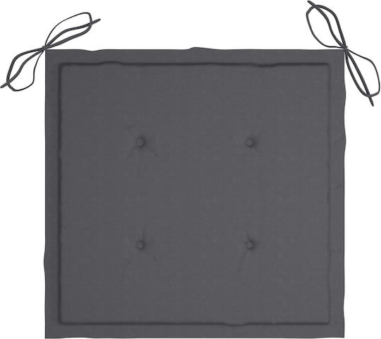 Scaun de exterior Lemn cu pernă Teak / Ανθρακί 4buc 60x56x85cm