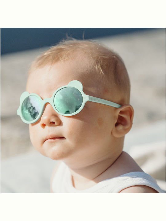KiETLA Ourson Unbreakable Baby Sunglasses with Mirror Lens Almond Green for 1-2 Years