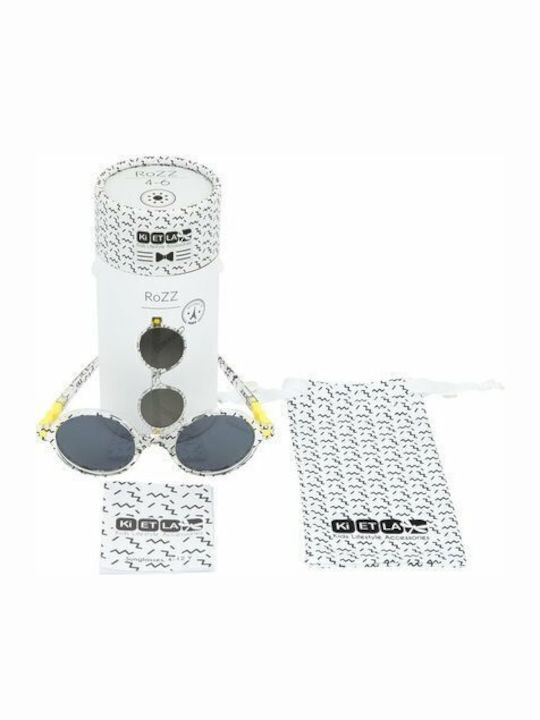 KiETLA Rozz Unbreakable Round Kids Sunglasses with Polarized Glitter Lens for 4-6 Years