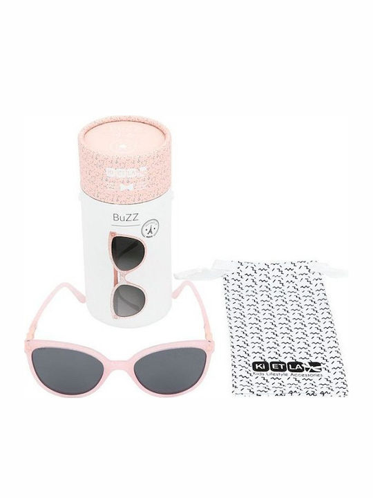 KiETLA BuZZ Unbreakable Butterfly Kids Sunglasses with Polarized Lens Pink Glitter for 4-6 Years