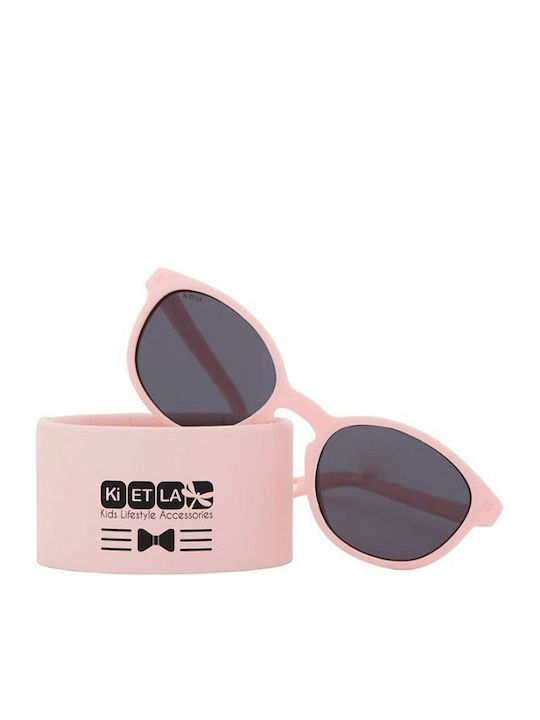KiETLA Wazz Unbreakable Round Baby Sunglasses Blush Pink for 1-2 Years