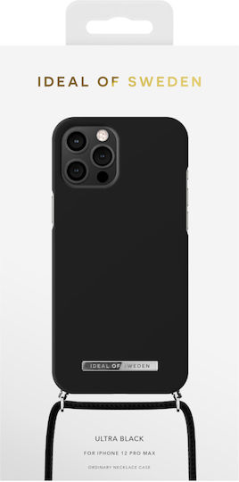 iDeal Of Sweden Ordinary Necklace Back Cover Πλαστικό με Λουράκι Ultra Black (iPhone 12 Pro Max)