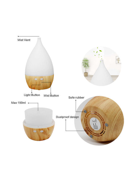 Ancient Wisdom LED Aromatherapie-Diffusor Ultraschall AJ-509 Weiß 120ml