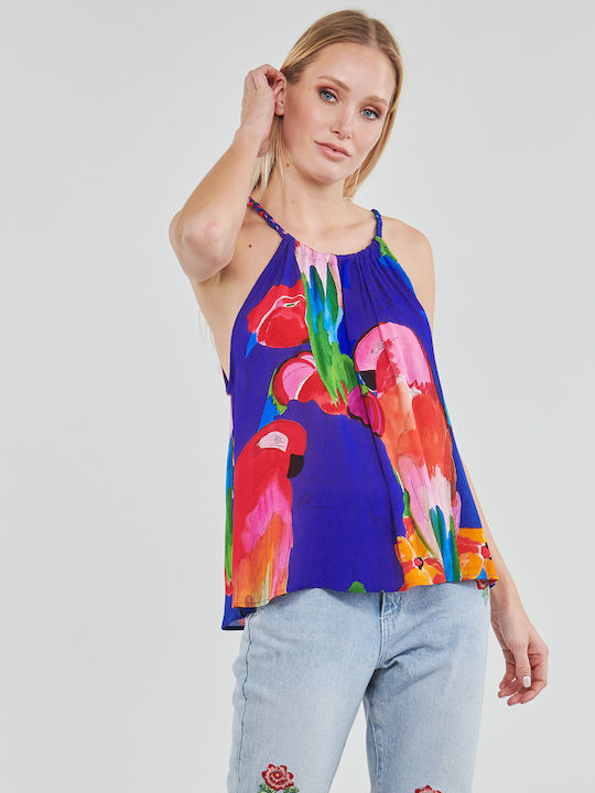 Blus Rodas Women's Summer Blouse with Straps & Halter Neck Floral Multicolour