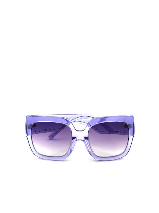 Sting Women's Sunglasses with Purple Plastic Frame and Purple Gradient Lens SST390 0P52