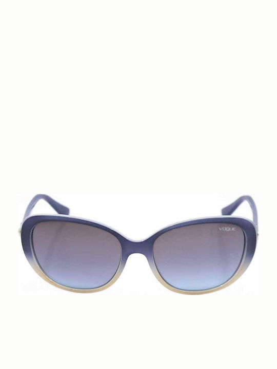 Vogue Women's Sunglasses with Blue Horn-Rimmed Frame and Green Gradient Lens VO2771SH 2044/48