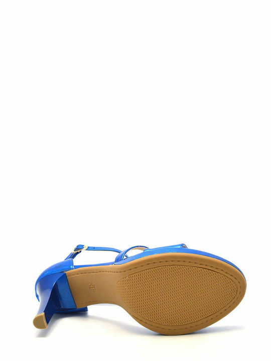 Din piele Sandale Metallic Blue