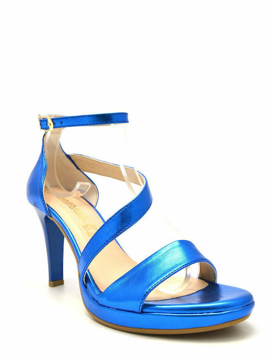 Din piele Sandale Metallic Blue
