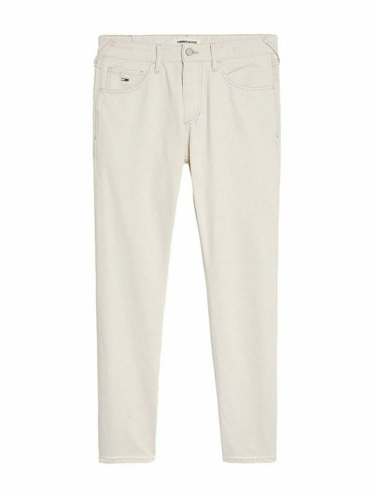 Men's Jeans Pants with Relaxed Fit Beige