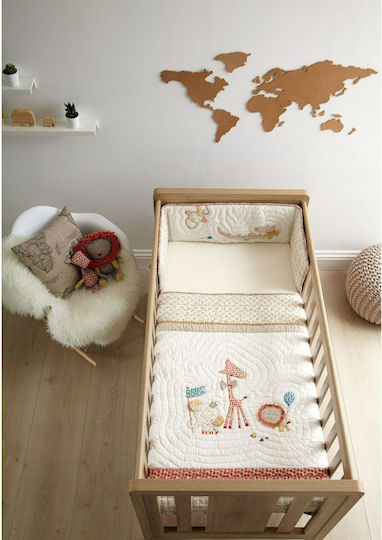 Mamas & Papas Zam Bee Zee Crib Bumpers Classic Inside Beige 32x142cm