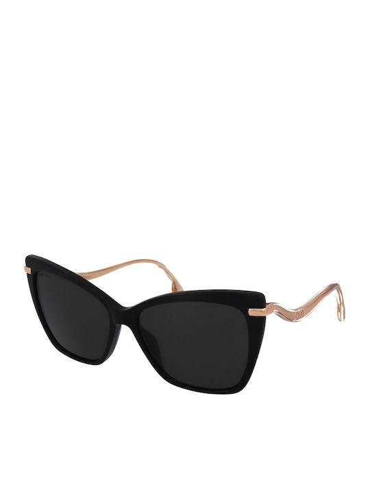 Jimmy Choo Selby Sonnenbrillen mit Schwarz Rahmen und Schwarz Polarisiert Spiegel Linse G/S 807/M9