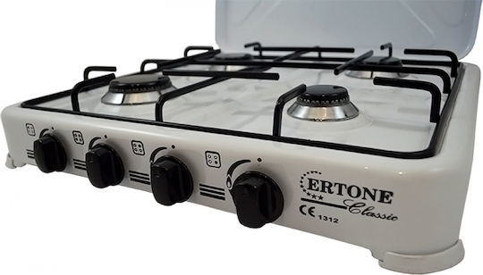 Neta Ertone ERT-MN-209AB Επιτραπέζια Εστία Υγραερίου με 4 Εστίες Λευκή
