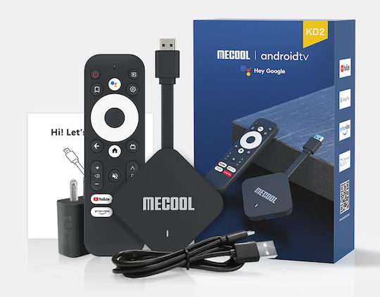 Mecool Smart TV Stick KD2 4K UHD cu Bluetooth Wi-Fi HDMI și Google Assistant