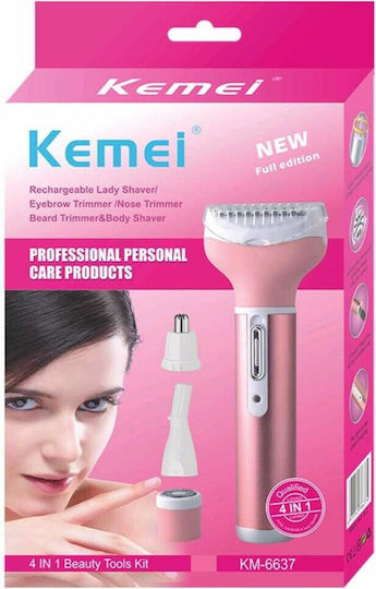 Kemei KM-6637 Ξυριστική Μηχανή Προσώπου / Σώματος Επαναφορτιζόμενη