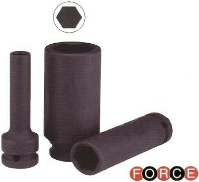 Force Socket Pneumatic Hex Long with Square Drive 1/2" Diameter 14mm