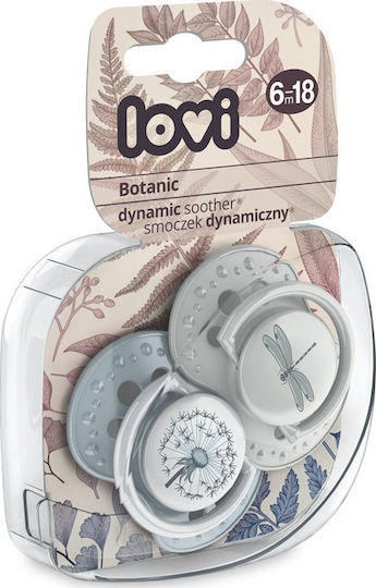 Lovi Baby Botanic Orthodontische Schnuller Silikon Grau für 6-18 Monate 2Stück