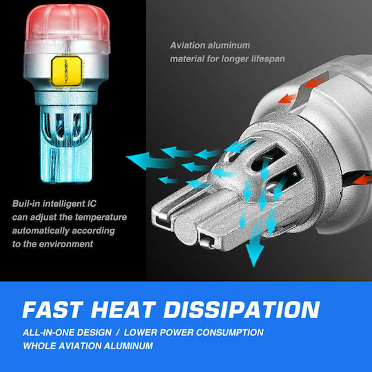 NovSight Лампи Автомобила & Мотоциклета T15 LED 6500К Хладно бяло 12V 6W 2бр