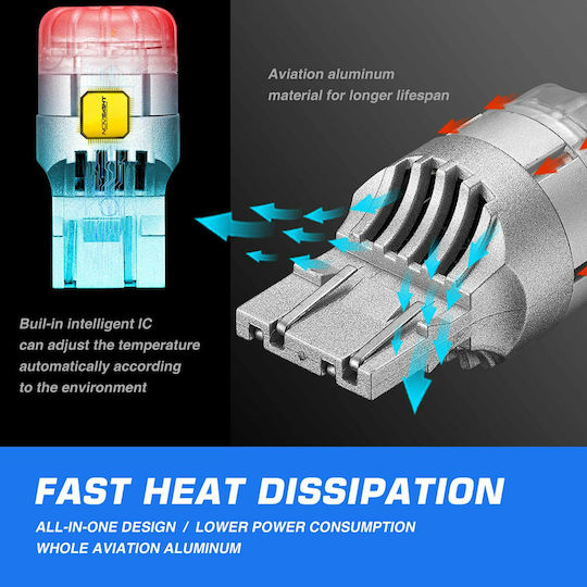 NovSight Lamps Car & Motorcycle T20 LED 6500K Cold White 12V 9W 2pcs