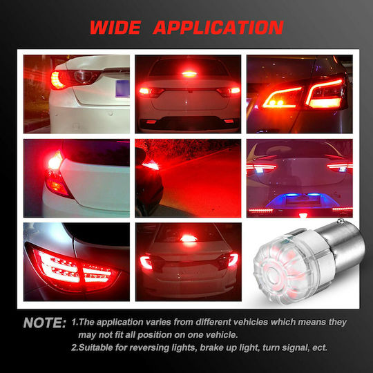 NovSight Lamps Car & Motorcycle BA15S LED Red 12V 9W 2pcs