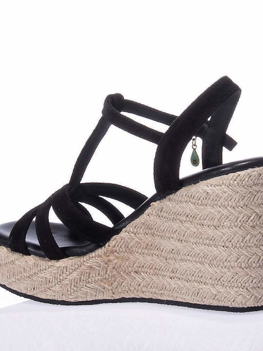 Women's Suede Platform Shoes Black