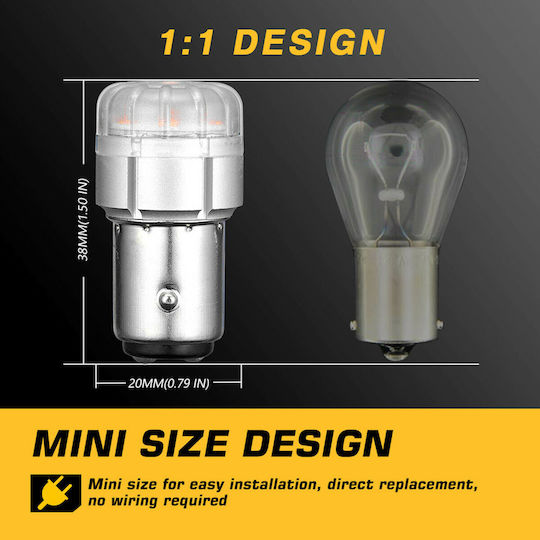 NovSight Lamps Car & Motorcycle P21/5W-BAY15D-1157 LED 6500K Cold White 12V 9W 2pcs
