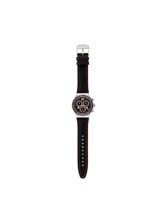 Swatch Pudong Leather Strap Black 21mm