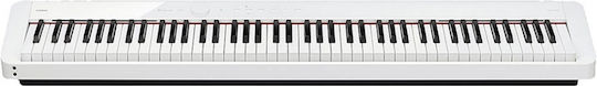 Casio Electric Stage Piano CDP-S110 With Stand And Power Supply Stand Set with 88 Weighted Keys Built-in Speakers and Connection with Headphones and Computer White