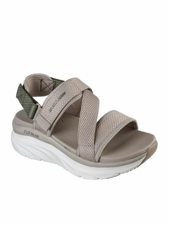 D'Lux Walker Sandale Casual Damă Anatomici Sporty Flatforme Bej