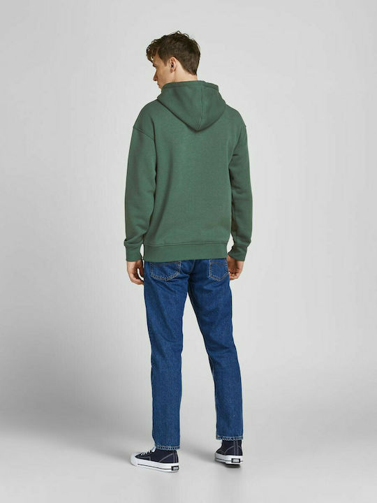 Jack & Jones Men's Sweatshirt with Hood and Pockets Green