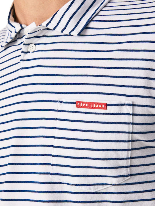 Pepe Jeans Ανδρικό T-shirt Polo Μπλε