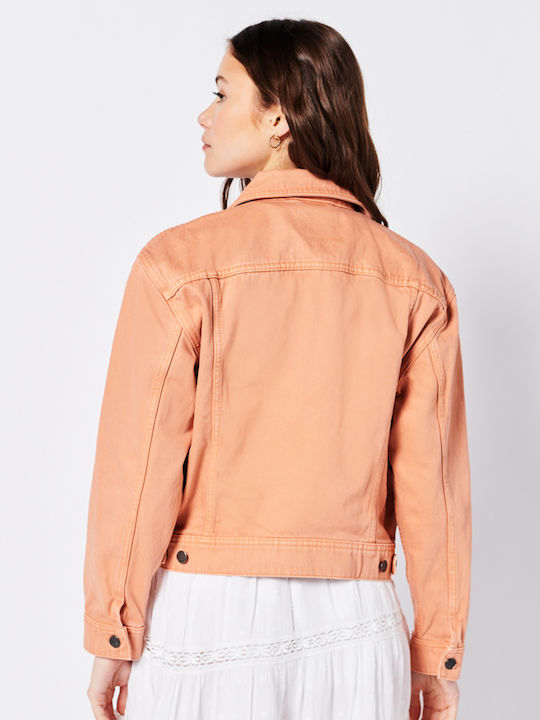Superdry Ovin Vintage Women's Short Lifestyle Jacket for Spring or Autumn Desert Clay