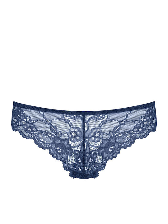 Tempting Lace Women's String with Lace Navy Blue