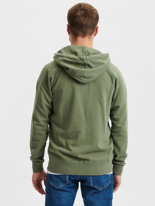 Gabba Men's Sweatshirt Jacket with Hood and Pockets Khaki