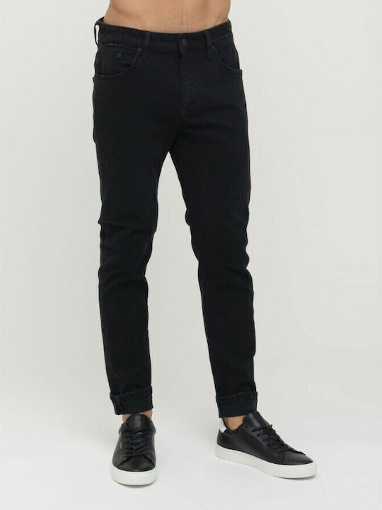 Flexy Men's Jeans Pants Cropped with Skinny Fit Black