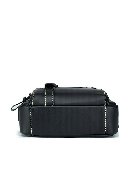 DJB-300 Leder Herrentasche Schulter / Crossbody Schwarz