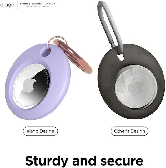 Elago Basic Θήκη Μπρελόκ Σιλικόνης για AirTag Lavender