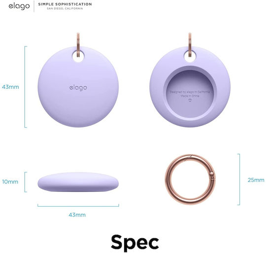 Elago Basic Θήκη Μπρελόκ Σιλικόνης για AirTag Lavender