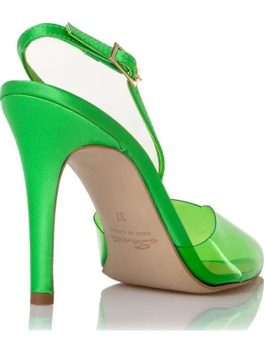 Pumps mit Stiletto-Absatz Grün