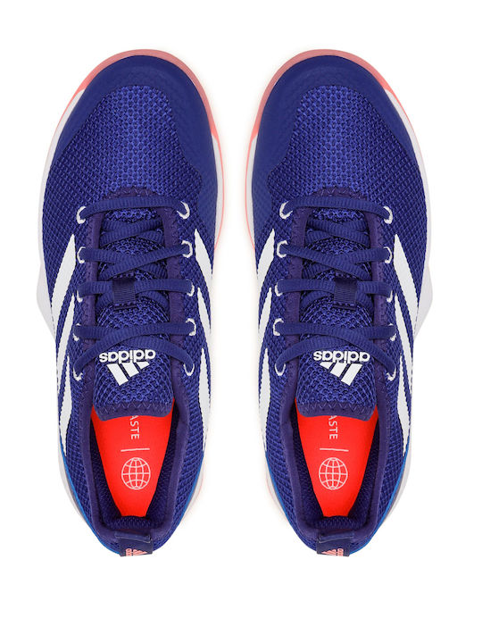 adidas Courtflash Women's Tennis Shoes for All Courts Legacy Indigo / Cloud White / Acid Red