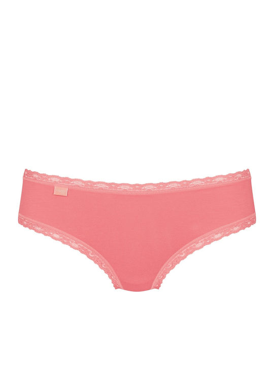 24/7 Weekend H Hipster Βαμβακερά Women's Slip 3Pack with Lace Pink/ White