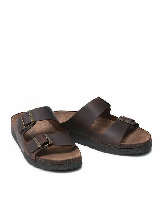 Adam Leder Herrensandalen in Braun Farbe
