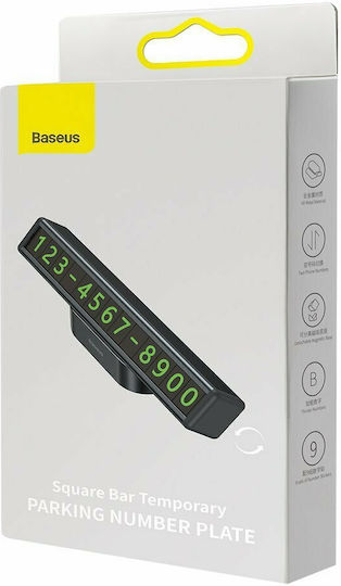 Baseus Square Bar Temporary Parking Number Plate Black