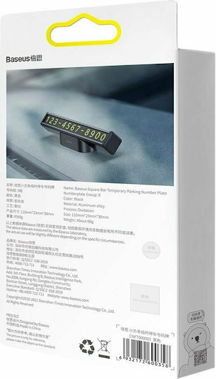 Baseus Square Bar Temporary Parking Number Plate Black